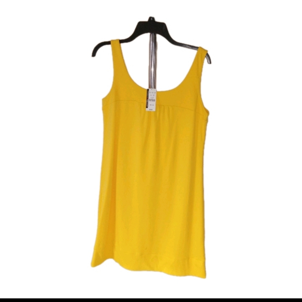 NWT New York & Co Yellow Tank Top Knee Length Dress Medium